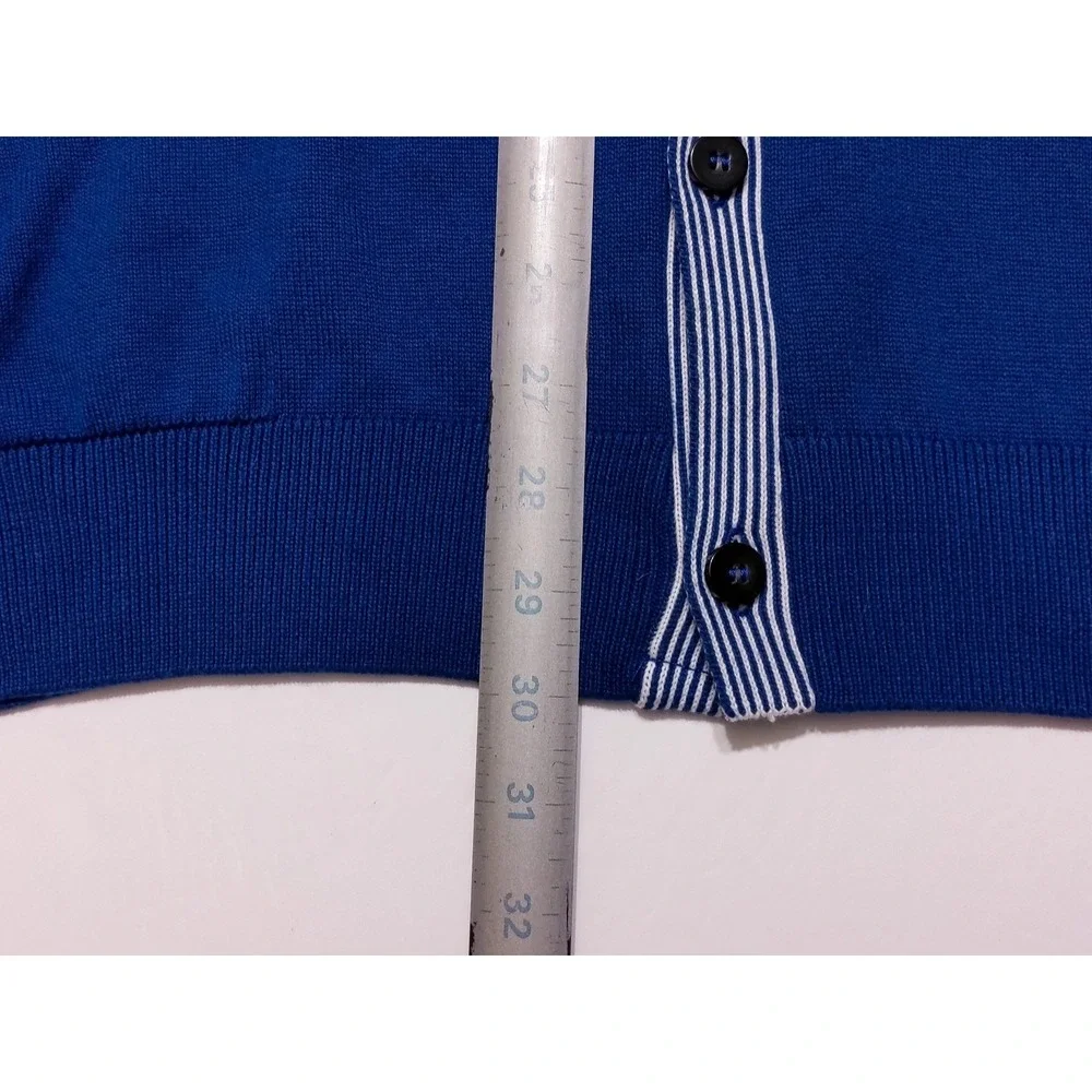 LACOSTE Men's‎ Button Cardigan Sweater Cotton Modern Blue 7 or XL